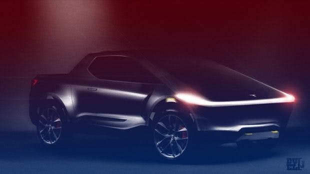 Rendering des Tesla Pickup-Truck