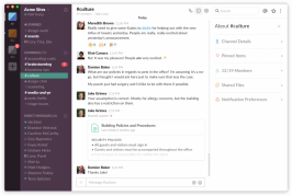 Der beliebte Dienst Slack bietet Unmengen praktischer Kommunikations-Funktionen, spart jedoch ein bisschen bei Sicherheit und Privatsphäre. (Screenshot: Slack)
