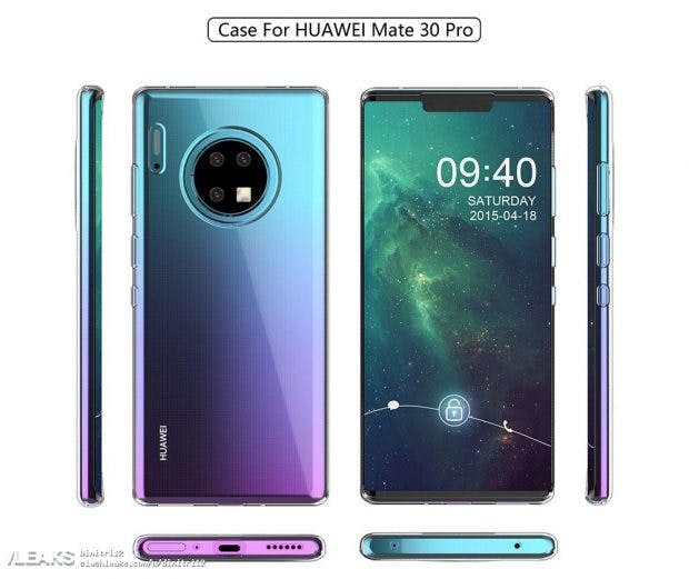 So könnte das Huawei Mate 30 Pro vielleicht aussehen. (Bild: via Slashleaks)