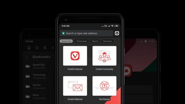Dark Mode von Vivaldi for Android.