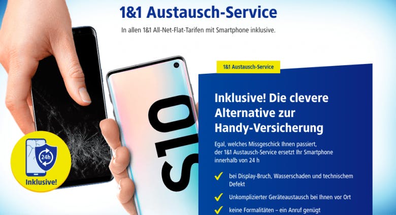 Telefonieren und Surfen ohne Pause dank des 24h Austausch-Service von 1&1. (Foto: 1&1)