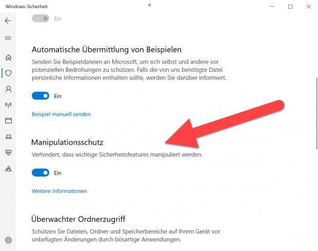 In den Systemeinstellungen könnt ihr schnell nachsehen, wie es in eurer INstallation um den Manipulationsschutz bestellt ist. (Screenshot: t3n.de)