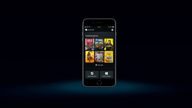 Mobil-App des Shadow-Could-PCs mit Konsolenmodus.