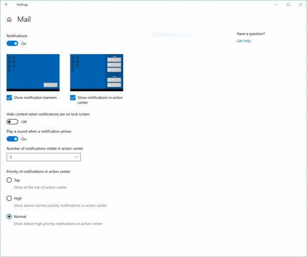 Windows 10 November 2019 Update mit neuen Einstellungen für Benachrichtigungen. (Bild: Microsoft)