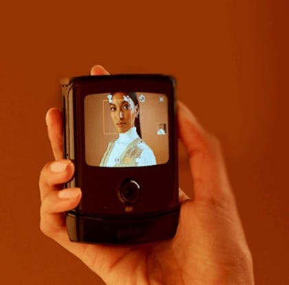 Motorola Moto Razr Foldable – die Hauptkamera dient offenbar auch als Selfie-Cam. (Bild: Evleaks)