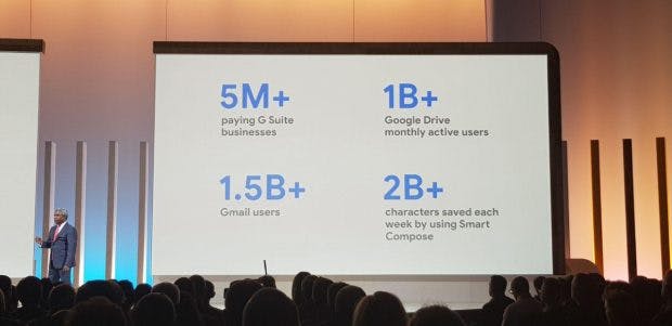 Thomas Kurian spricht bei der Keynote zu Google Next Cloud '19 über G Suite