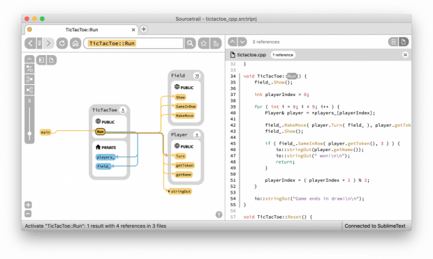 Sourcetrail in Action. (Screenshot: Sourcetrail)