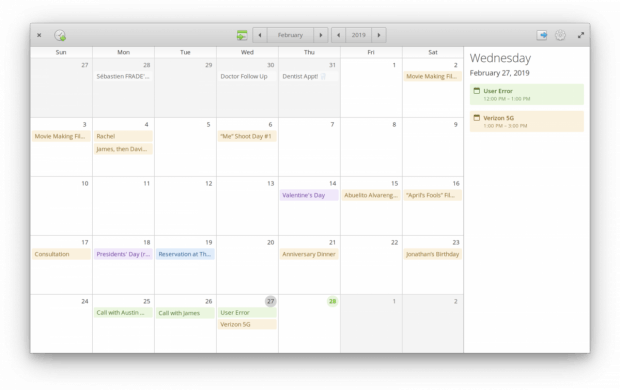Elementary OS kommt mit eigenen Apps, hier der Kalender. (Screenshot: t3n)