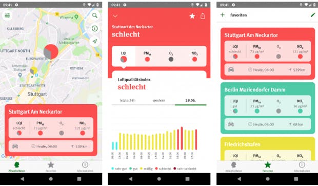 Die App des Umweltbundesamtes gehört ebenfalls zu den Preisträgern. (Screenshot: t3n)