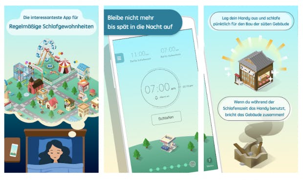 Sleeptown soll Schlafgewohnheiten spielerisch verbessern helfen. (Screenshot: t3n)