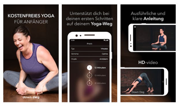 Yoga für absolute Anfänger bietet Einsteigervideos. (Screenshot: t3n)