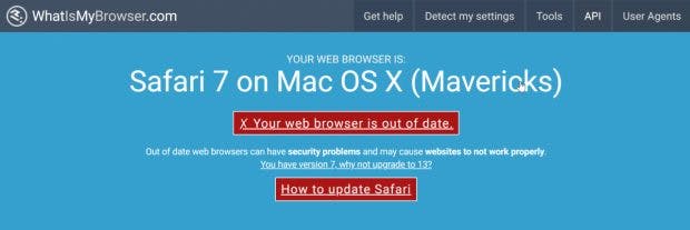 Der brandneue Microsoft Edge auf Chromium-Basis unter Windows 10 identifiziert sich fortan als Safari 7 unter macOS. (Screenshot: t3n)