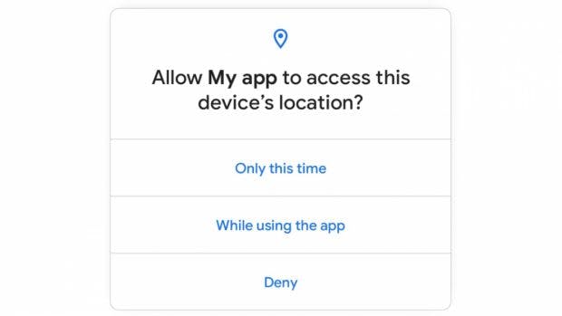 Mit Android 11 führt Google unter anderem eine stärkere Kontrolle beim Teilen der Ortsdaten ein. (Screenshot: Google)
