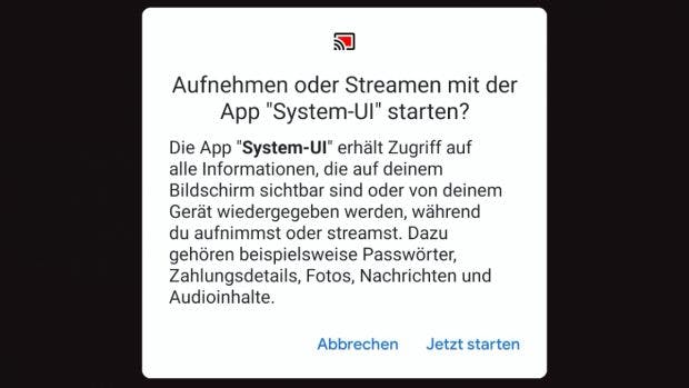 Android 11 hat einen Screenrecorder an Bord. (Screenshot: t3n)
