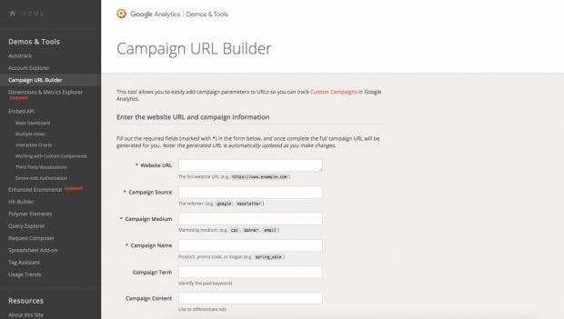 Googles Campaign URL Builder