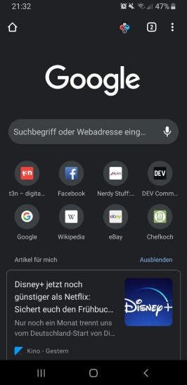 Google Chrome auf Android.