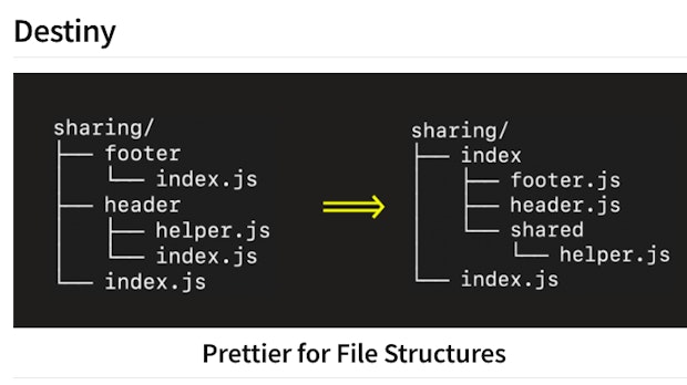 Destiny: Prettier für die File-Struktur eurer Codebase