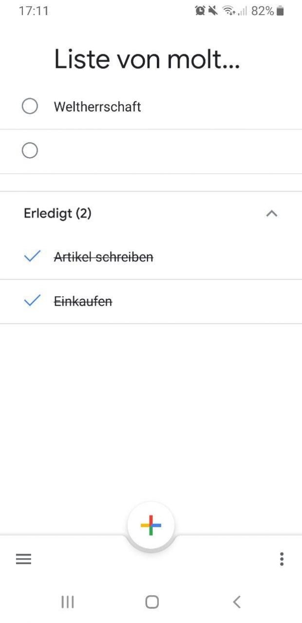 Google Tasks auf Android