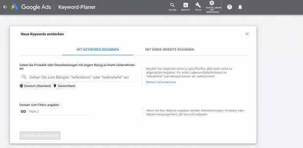 Discover keywords with the Google Keyword Planner