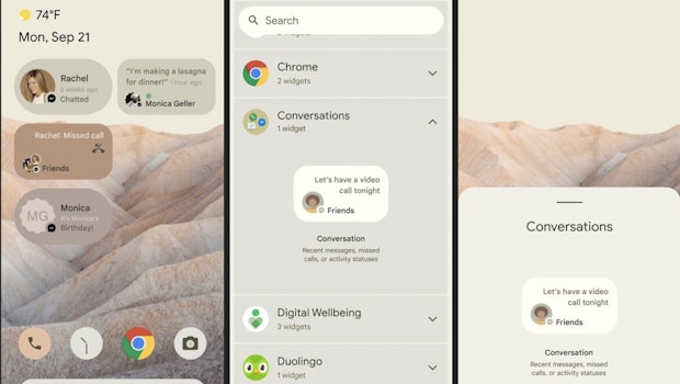 Android 12 soll dem letzen Leak zufolge neue Widgets an Bord haben. (Screenshot: XDA Developers)