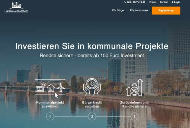 Dass auch Bürger ein Interesse daran haben, ihre Stadt mit Schwarmkapital zu fördern, zeigt die Plattform LeihDeinerStadtGeld. (Screenshot: t3n)