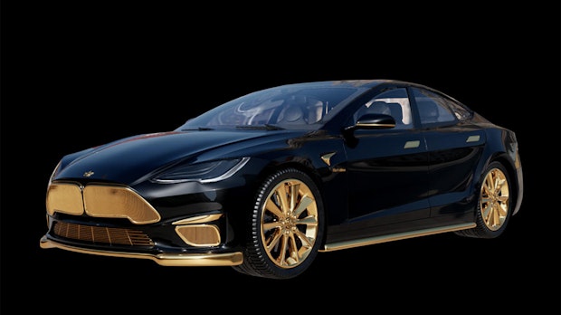 Vergoldetes Model S Plaid Plus: Gold-Tesla kostet 300.000 Dollar